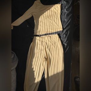 One Shoulder Skinny Pants Set